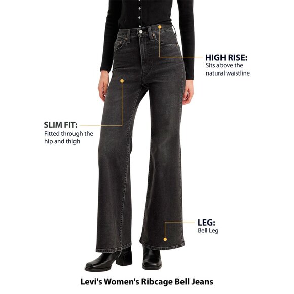 Levis Ribcage Bell | Flare jeans NEW Sz 26 - Picture 3 of 9